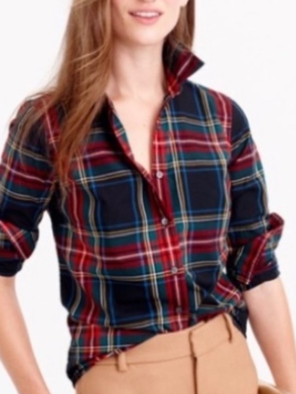 J Crew Perfect Shirt Stewart Plaid - Picture 3 of 10